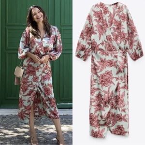 ZARA
satin floral print midi dress